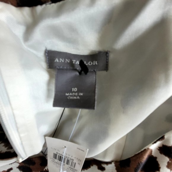 Ann Taylor Business Casual Women's Dress ~ Size 10 ~ Brown, Tan & Animal Print - Picture 8 of 8